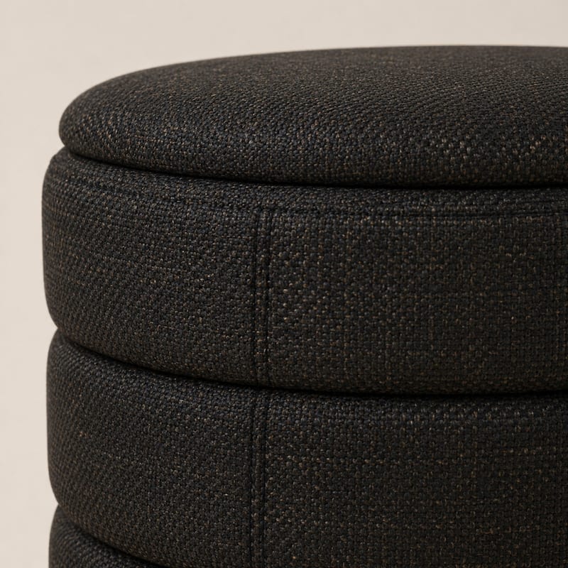 Aria Home Modern Cylinder Ottoman with Hidden Storage Upholstery Seat