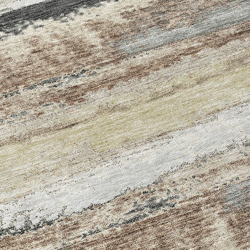Machine Washable Indoor/ Outdoor Abstract Modern Chantille Rug
