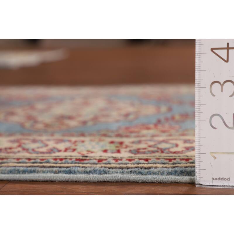 Light Blue Kazak Oriental Runner Rug Hallway Hand-Knotted Wool Carpet - 2'1" x 5'9"