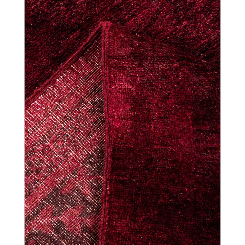 Overton Hand Knotted Wool Vintage Inspired Modern Contemporary Overdyed Red Area Rug - 9' 9" x 13' 4"
