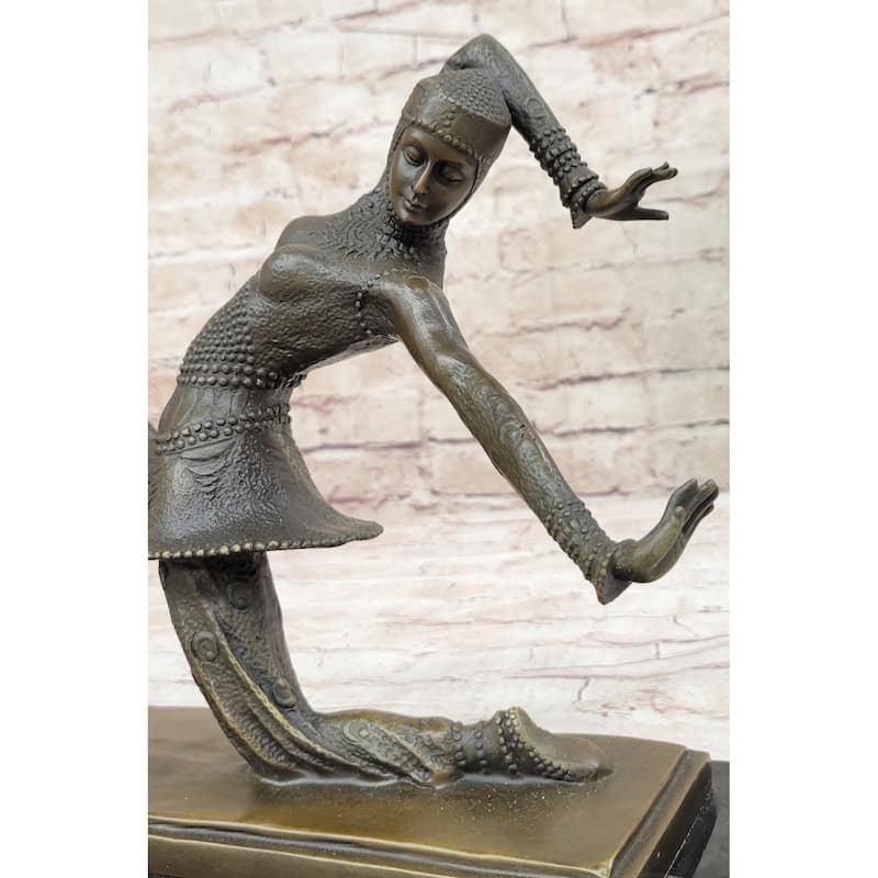 Vintage Signed Kamona By D.H Dimitrus Bronze Statue Antique Reproduction Figure