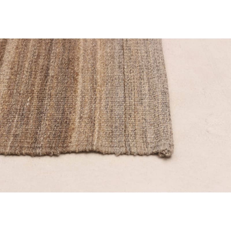 ECARPETGALLERY Flat-Weave Ankara FW Tan Wool Kilim - 7'7 x 10'6