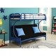 preview thumbnail 13 of 18, Lunar Twin/Full Bunk Bed with 2 Side Ladders Navy