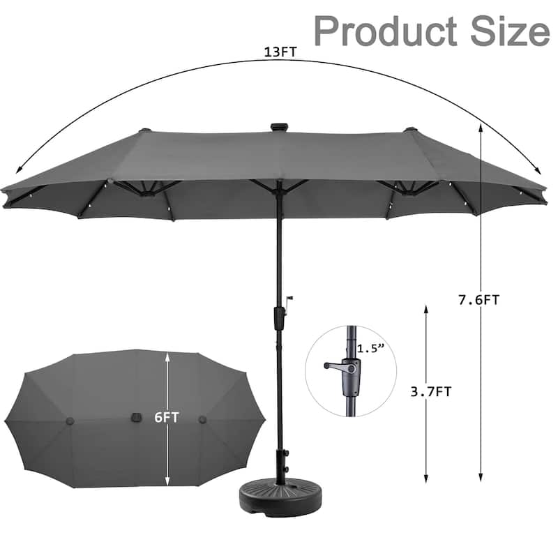 Autlaycil 13 ft Patio Umbrella with Crank For Outdoor Umbrella Base Included
