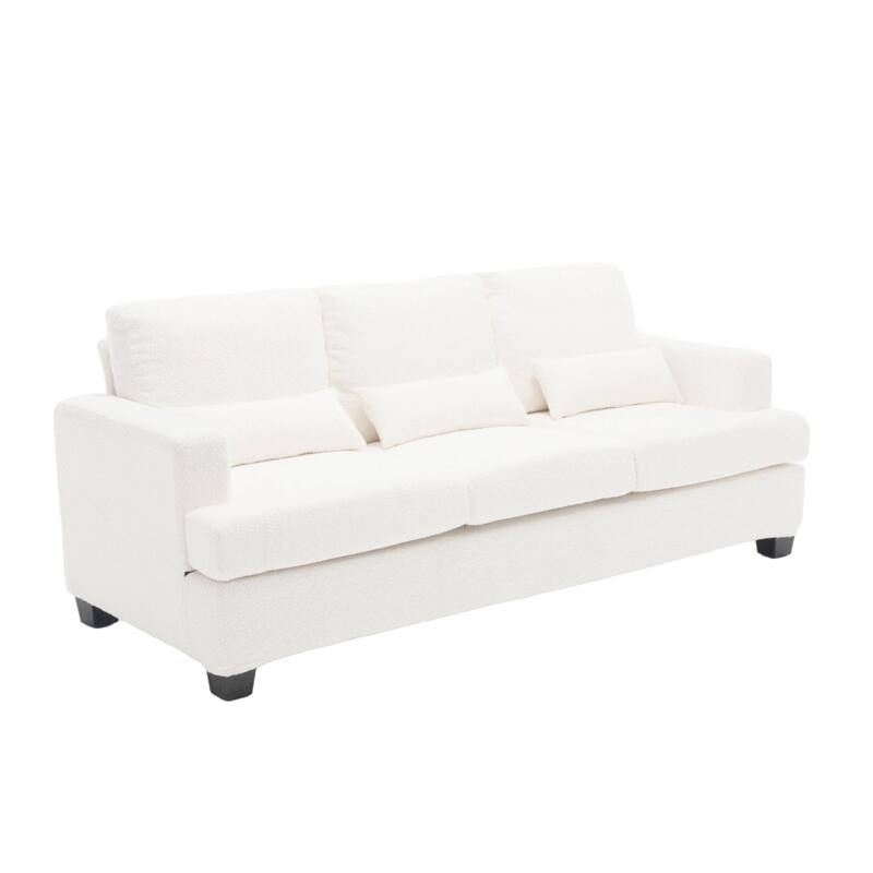 Velvet Upholstered Removable back Cushion Modern Sofas Couches with 3pcs waist pillow