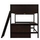 preview thumbnail 48 of 55, Full Size Wooden Loft Bed with Desk and Shelves, Space-Saving Design