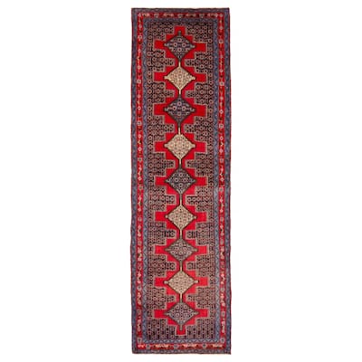 ECARPETGALLERY Hand-knotted Kayseri Red Wool Rug - 3' x 10' 5"