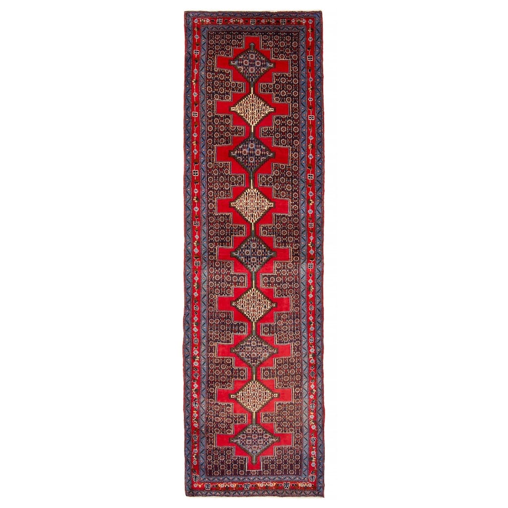 ECARPETGALLERY Hand-knotted Kayseri Red Wool Rug - 3' x 10' 5"