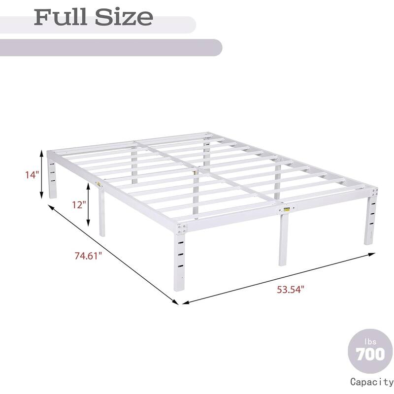 alazyhome 14 inch Metal Platform Bed Frame Steel Slat