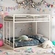 preview thumbnail 1 of 11, Adam Sturdy Twin over Twin Metal Bunk White for Kids and Adult, Low Profile and Easy Climbing with Stable Ladder White