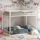preview thumbnail 2 of 11, Classic Square Metal Bunk Bed Frame,Twin over Twin Metal Bunk White for Kids and Adult