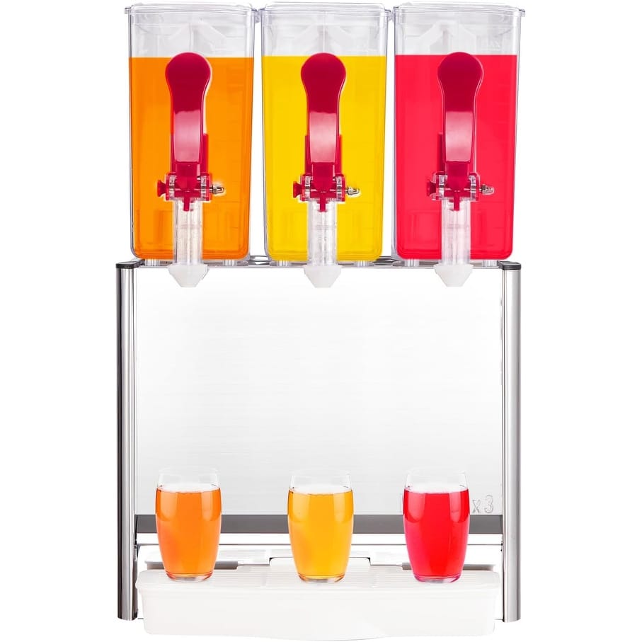 Commercial Beverage Dispenser, 3 Tank 30L Juice Cooler for Restaurant