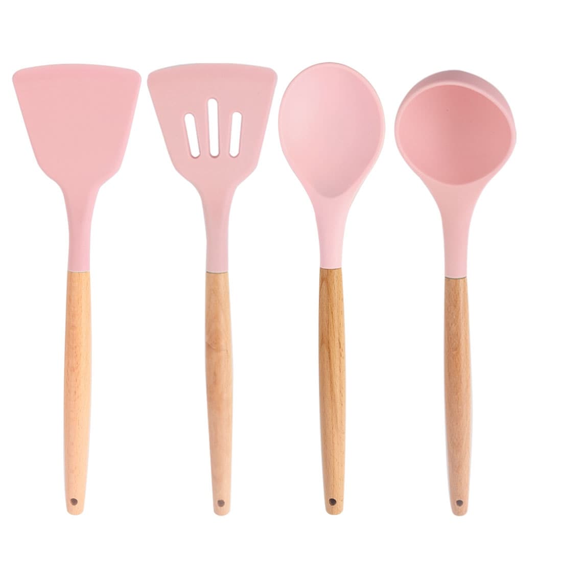 Unique Bargains Kitchen Cooking Silicone Spatula Heat Resistant Turner Jar  Scraper Cooking Baking Utensils Pink 