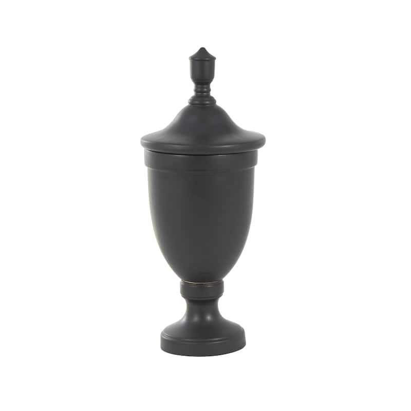 Ceramic Fluted Urn Shaped Living Room Decorative Jars with Lid - Black or White - Roche River Decor