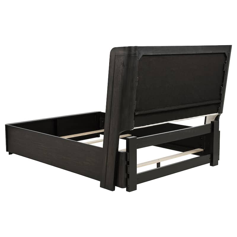 Leandro 55-inch Wingback Bed Burnished Black