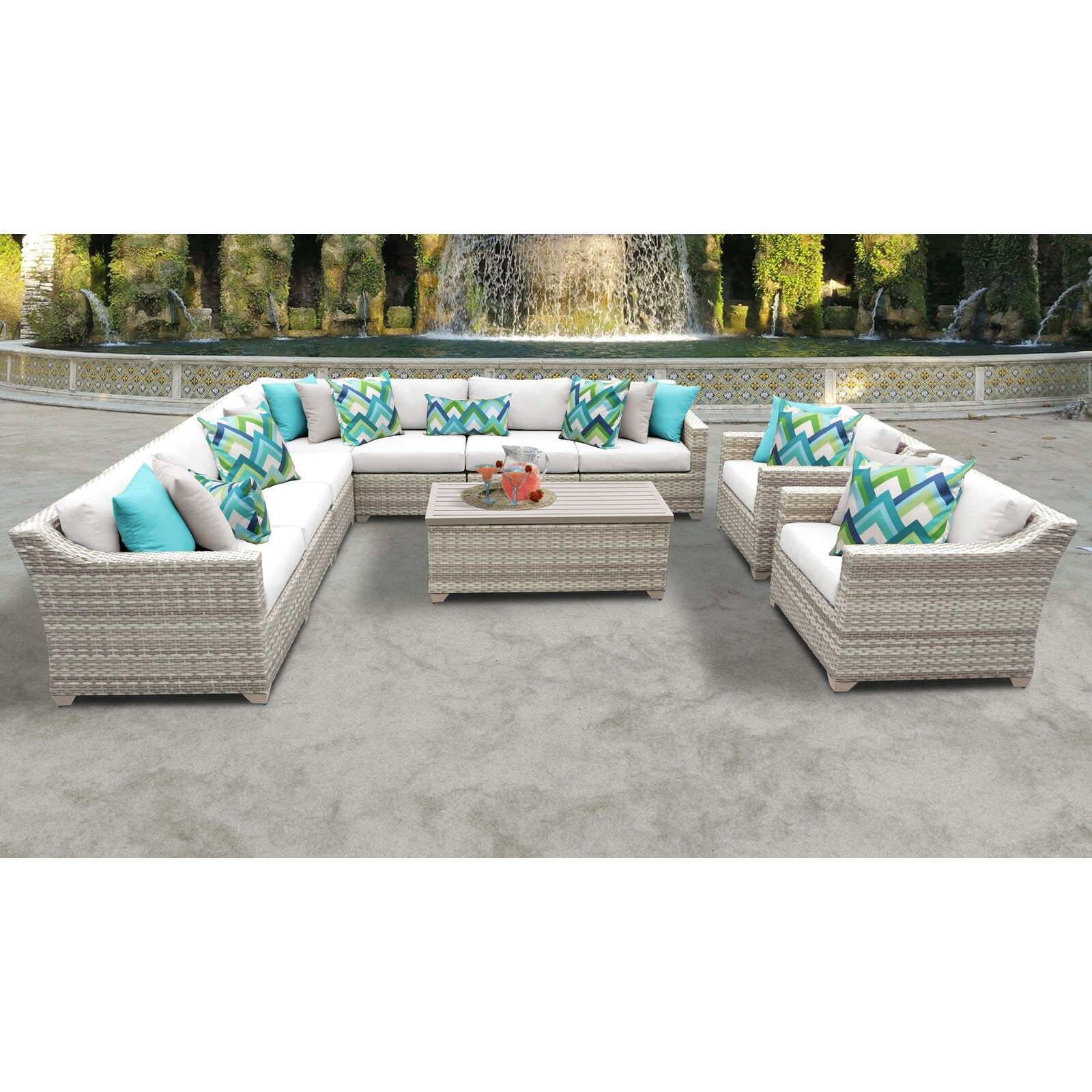 Tk classics fairmont 14 piece outdoor wicker patio furniture set hot sale