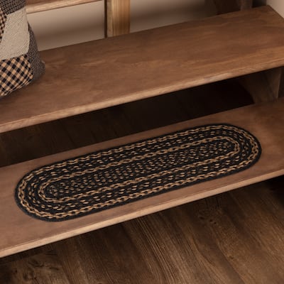 Black Primitive Flooring VHC Farmhouse Stair Tread Jute Oval - 8.5x27
