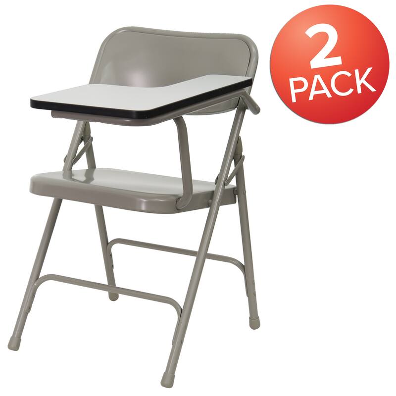 2 Pack Premium Steel Folding Chair with Left Handed Tablet Arm - Event Chair