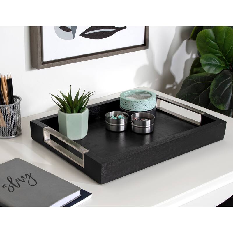 Kate and Laurel Heller Decorative Wood Tray