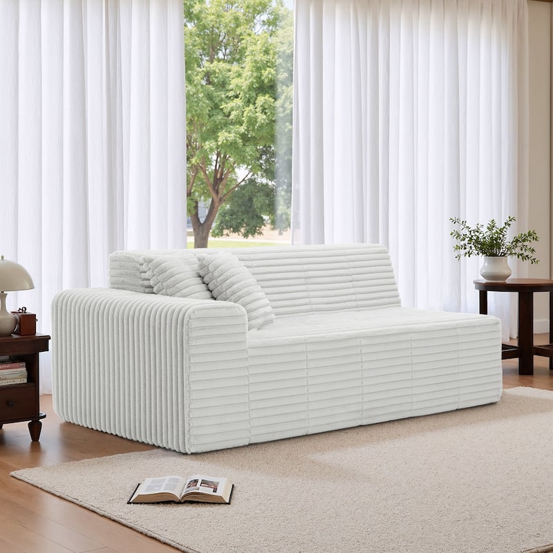 Modern Oversized plush Sofa Bed - Light Grey