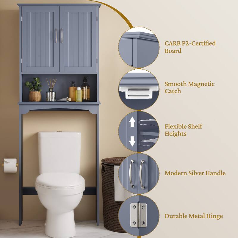 Yaheetech Bathroom Space Saving Organizer Over-the -Toilet with Adjustable Shelf for Bathroom