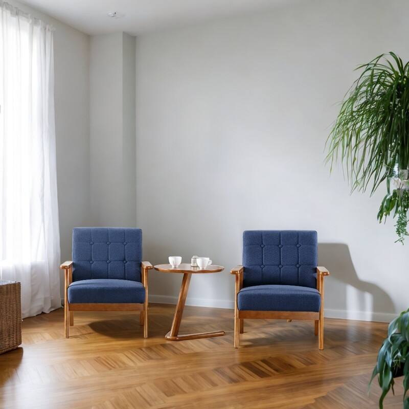 Accent Chairs with Side Table Accent Chair Wood and Fabric Armchairs