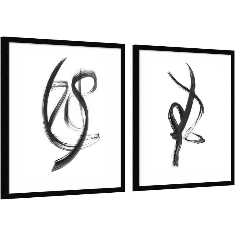 Brush Stroke No. 1 & 2 2 Piece by Danushka Abeygoda Framed Wall Art Prints