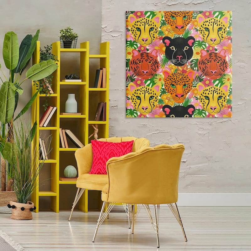 Stupell Jungle Cats Wildlife Pattern Canvas Wall Art Design By Carrie Cantwell