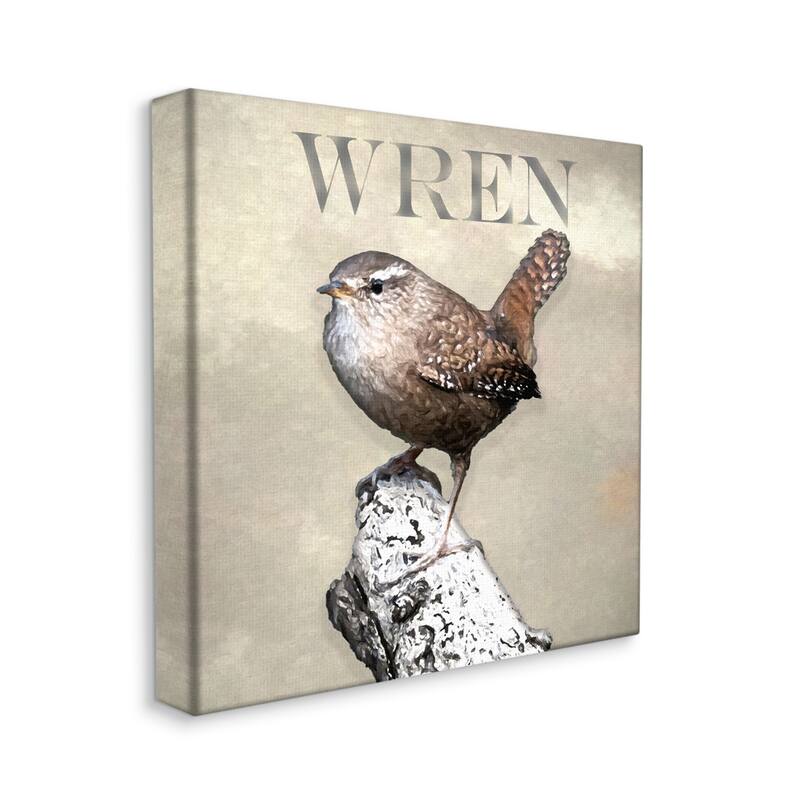 Stupell Wren Bird Standing Casual Nature Breed Typography Canvas Wall Art, Design by Alpenglow Workshop