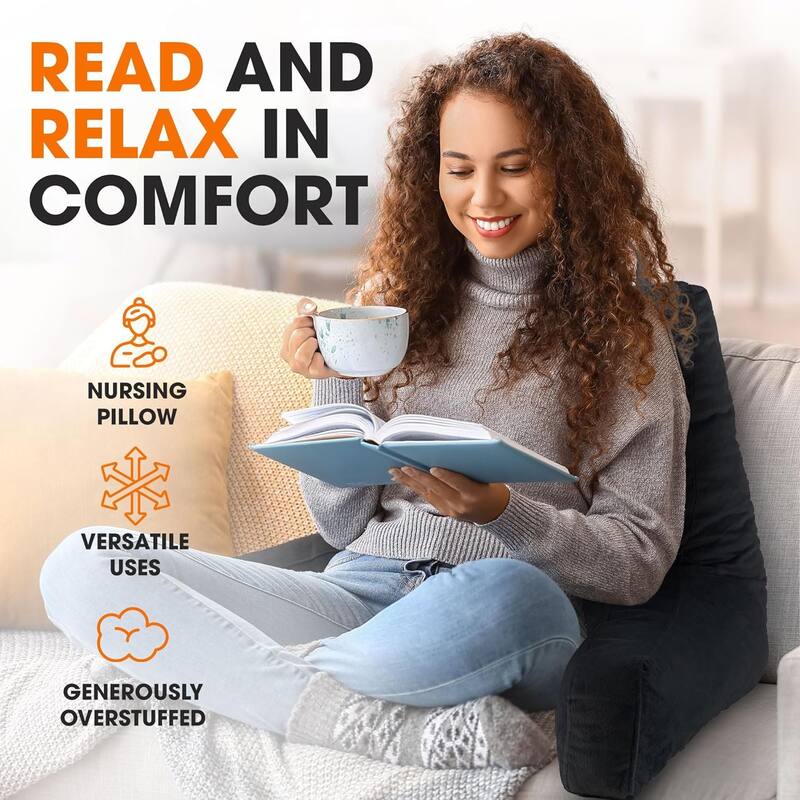 Cheer Collection Memory Foam Support Reading, TV Pillow