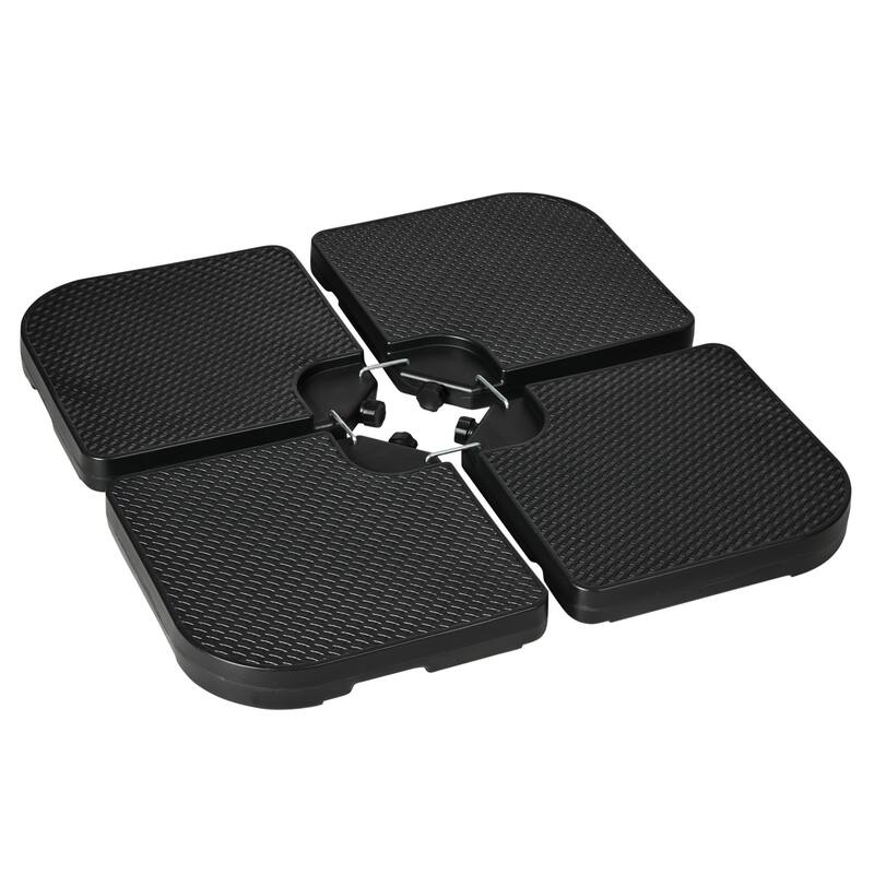 Outsunny 4PCs 175lb Cantilever Patio Umbrella Base Weights for Offset Banana Umbrella, HDPE Water