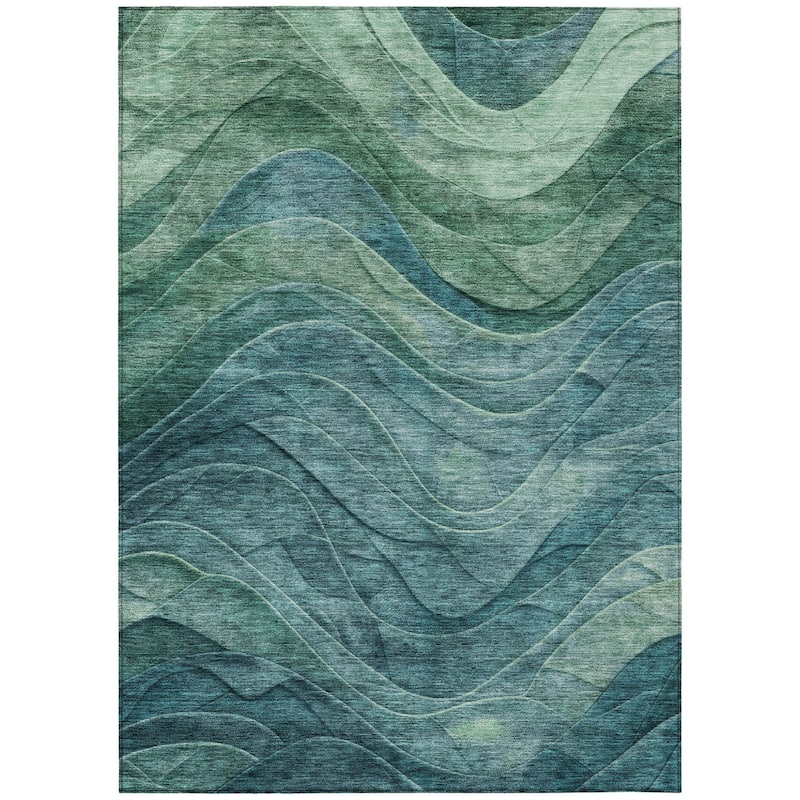 HomeRoots Abstract Transitional Rectangle Outdoor Rug