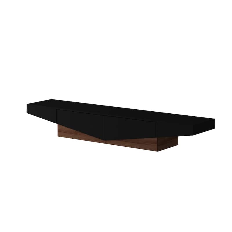 Black&White color scheme TV Cabinet,Entertainment center with 2Drawers - 78.7"W