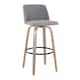 Option Grey Fabric/Round Black Footrest