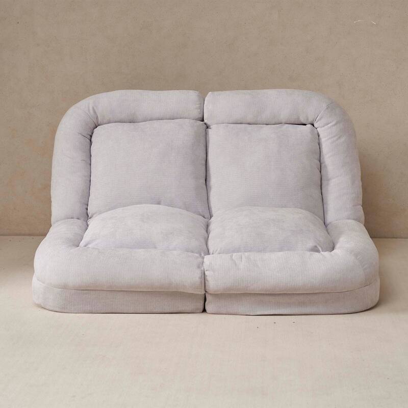 Convertible Double Sofa Bed with Fold-Out Function for Versatile Seating and Sleeping Options - White