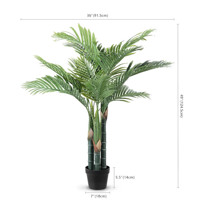 SAFAVIEH Francesca Faux 49" Potted Palm Tree - 36"W x 36"D x 49"H - 36Wx36Dx49H