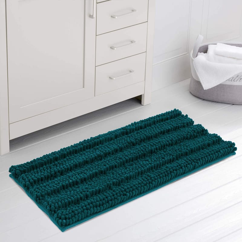 Subrtex Super Soft Absorbent Braided Bathroom Mats Chenille Bath Rugs