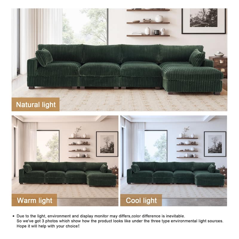 Oversized Plush Modular Sectional Sofa Couch with Ottoman