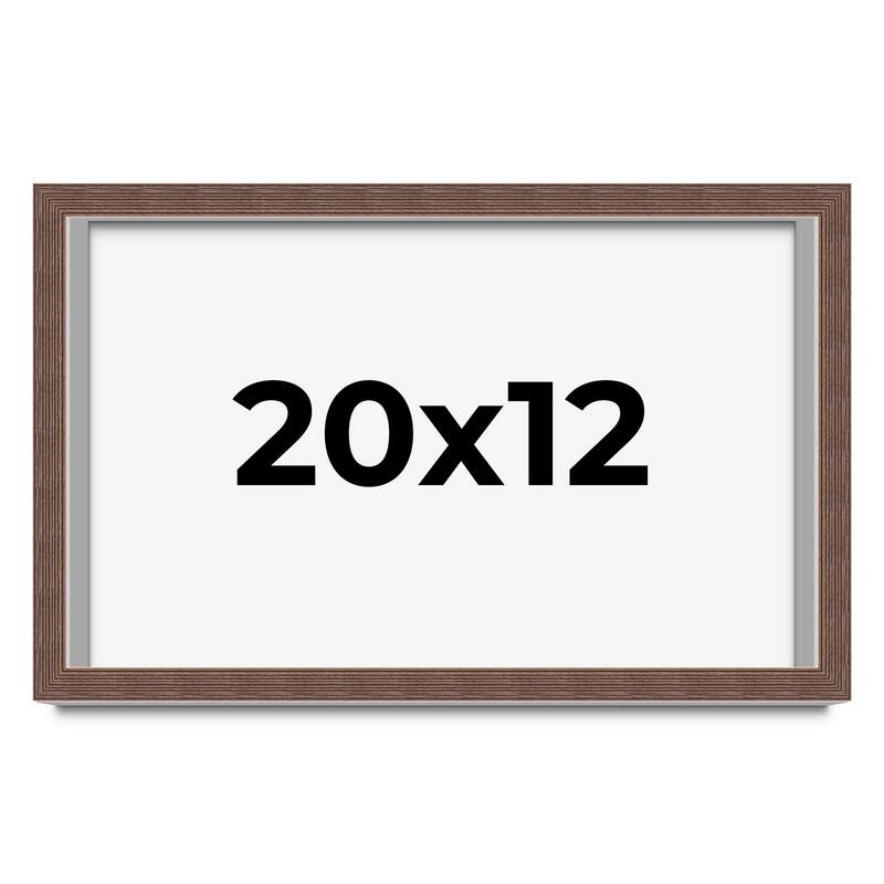 20x12 Shadow Box Frame Brown | 1.125 inches Deep Real Wood Rustic