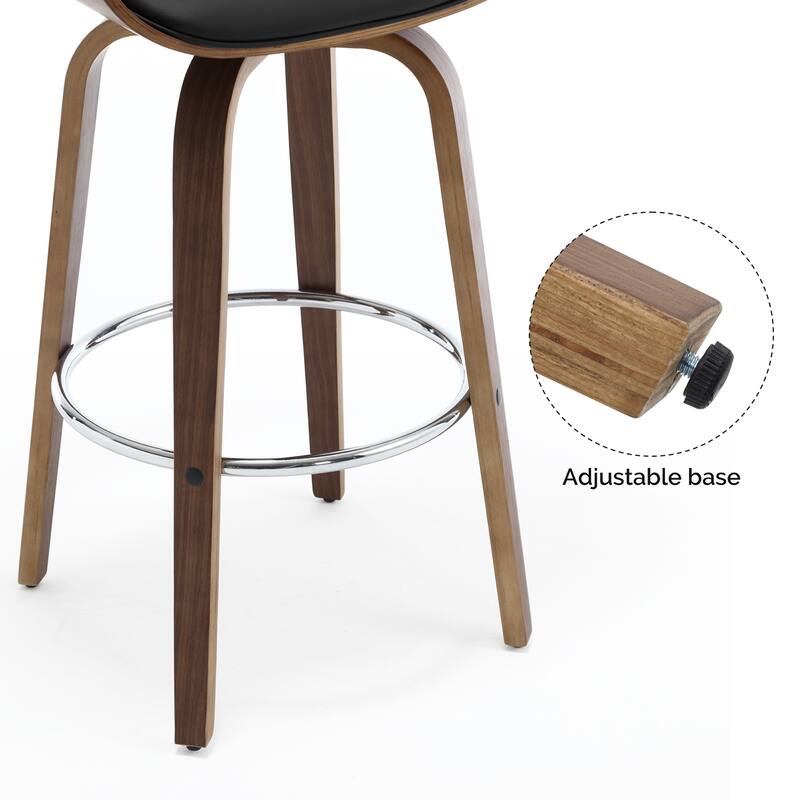 Modern Swivel Bar Stools Upholstered Counter Height Stools, Set of 2