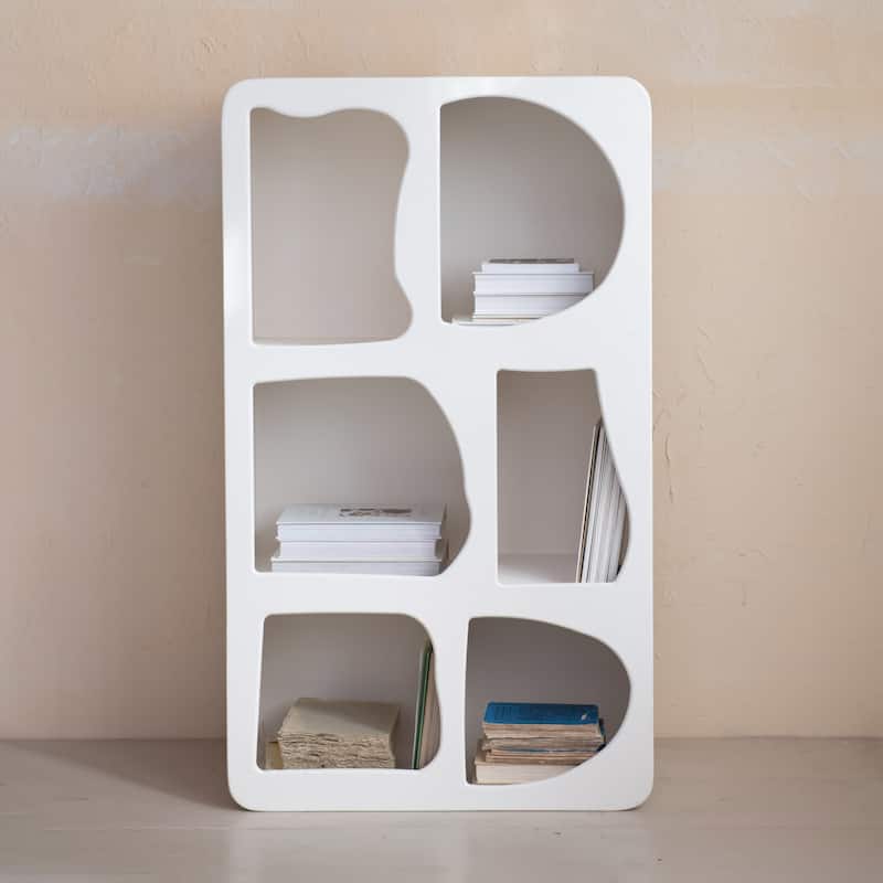 Textured Wood Shelf - White