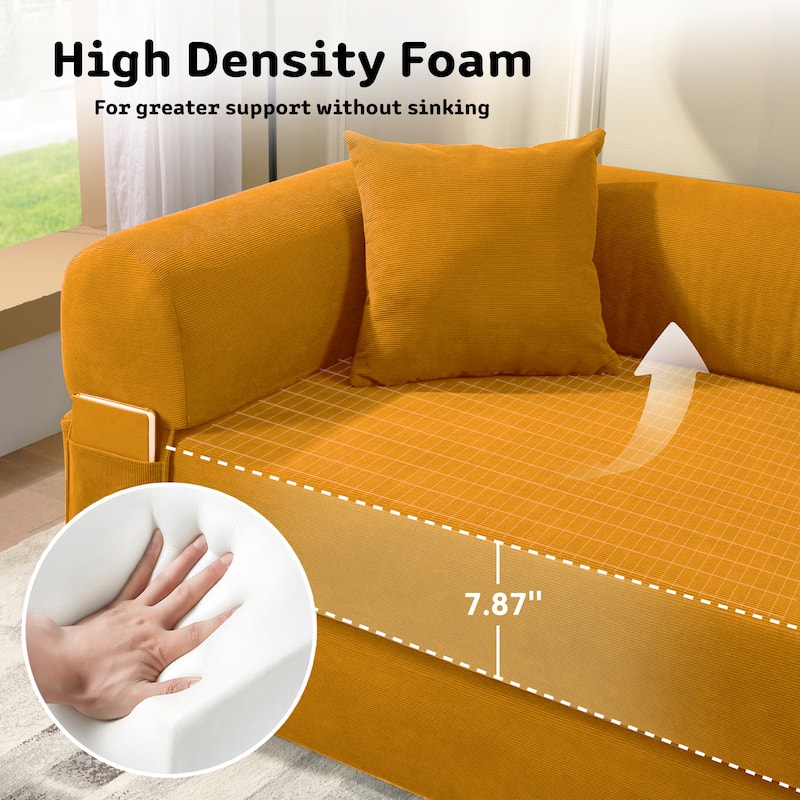 3-in-1 Convertible Sleeper Sofa with Pillows & Storage