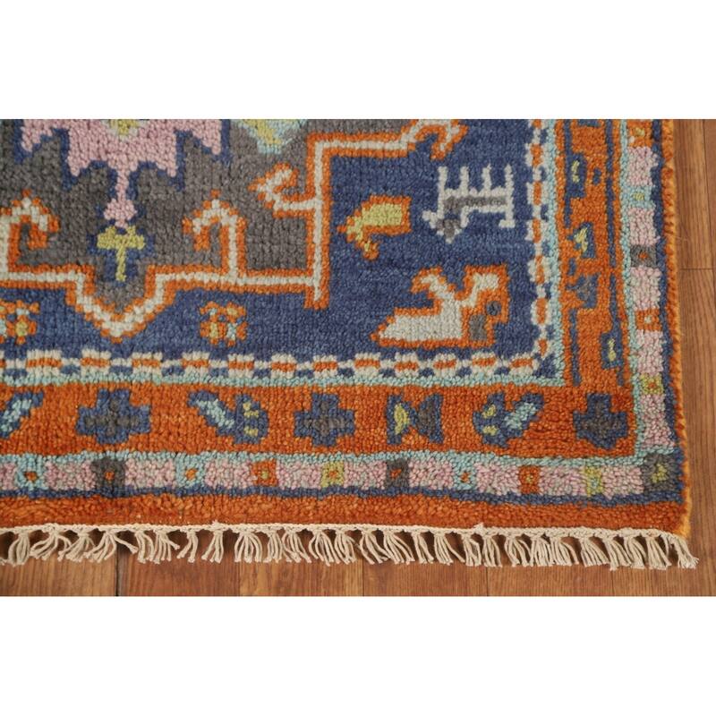 Blue Heriz Serapi Oriental Runner Rug Handmade Wool Carpet - 2'8" x 8'3"