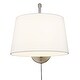 preview thumbnail 4 of 5, Wry Lighting Ryleigh 1-light Swing Arm Wall Lamp in Pewter and Modern White shade - 1 Light Articulating Wall Sconce