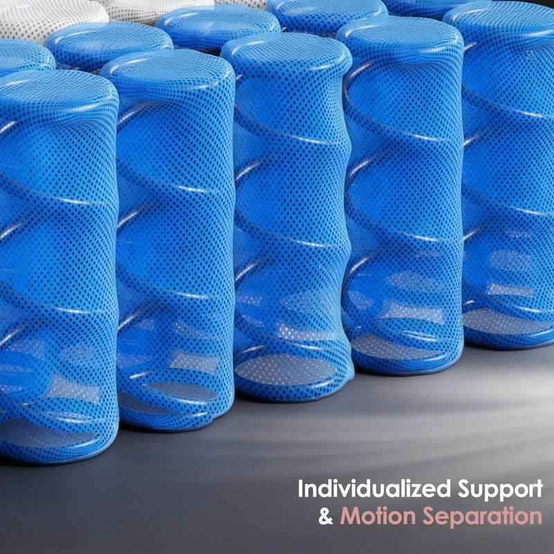 Queen Size Mattress, 12 Inch Hybrid Mattress, Individually Pocketed Innerspring, Medium Firm