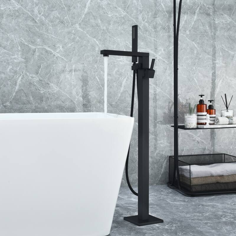 Altair Campia Single Lever Handle Freestanding Floor Mounted Tub Filler with Handshower