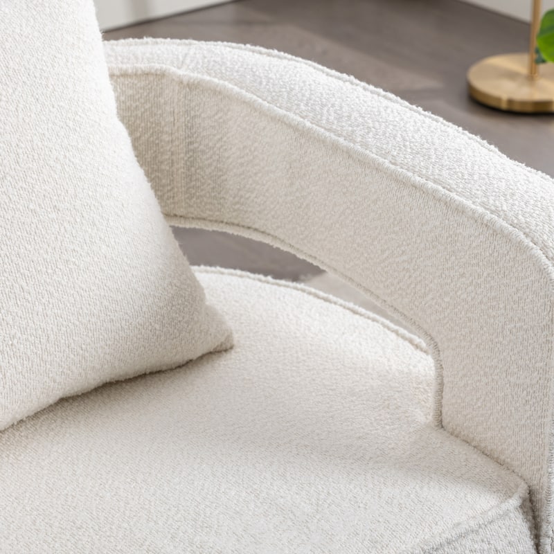 29"W Boucle Upholstered Swivel Armchair Single Sofa