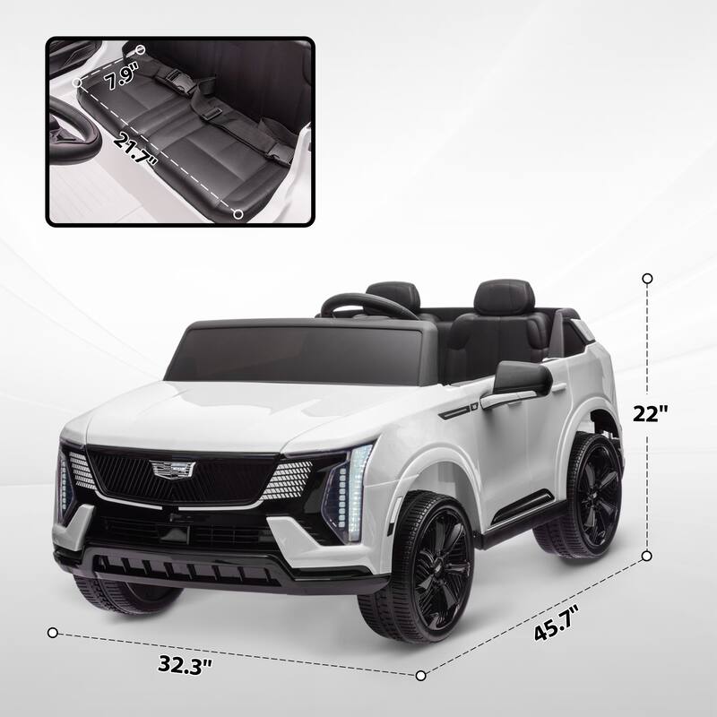 12V 2-Seater Kids Electric Car with Remote, Licensed Cadillac Escalade IQ 2025, LED Lights, Music, and 4-Wheel Suspension