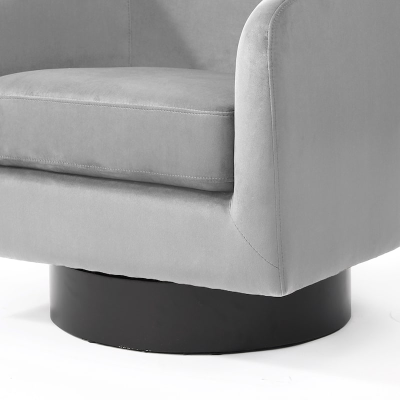 UIXE Set of 2 Swivel Barrel Accent Chair Velvet Armchair For Living Room