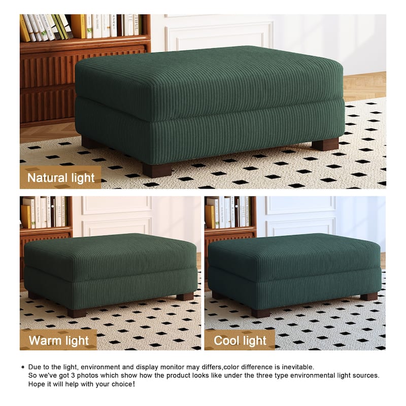 Sofa Corduroy Ottoman with Soild Wood